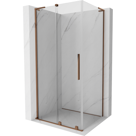 Mexen Velar L kabina prysznicowa rozsuwana 100 x 75 cm, transparent, różowe złoto - 871-100-075-03-60