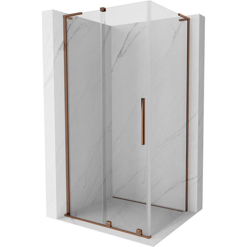 Mexen Velar L kabina prysznicowa rozsuwana 100 x 85 cm, transparent, różowe złoto - 871-100-085-03-60