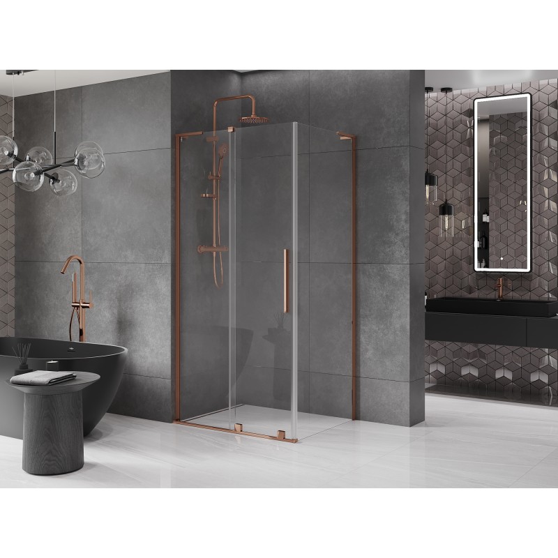 Mexen Velar L kabina prysznicowa rozsuwana 110 x 75 cm, transparent, różowe złoto - 871-110-075-03-60