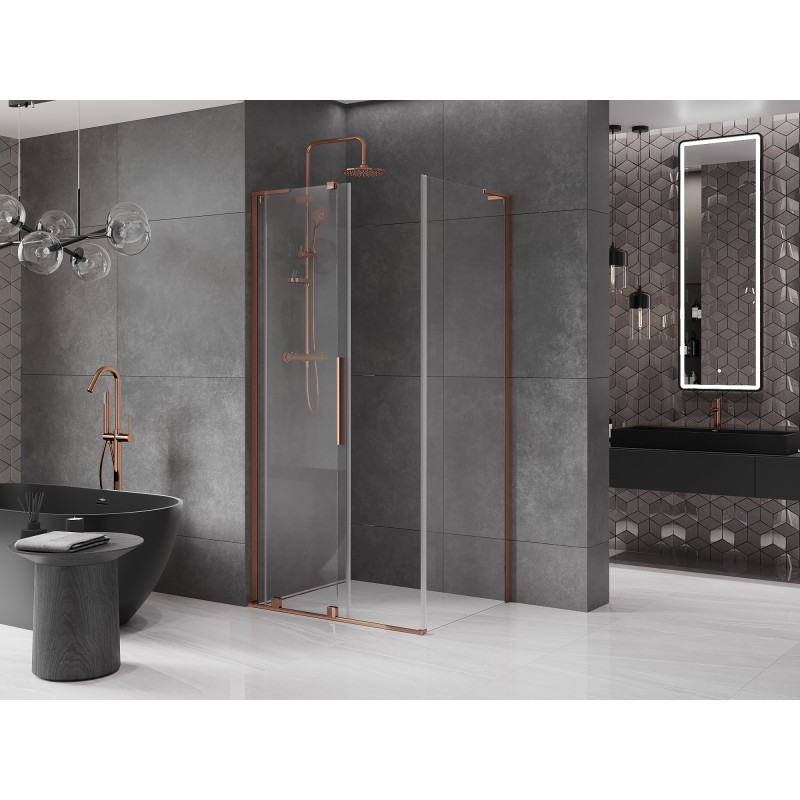 Mexen Velar L kabina prysznicowa rozsuwana 110 x 75 cm, transparent, różowe złoto - 871-110-075-03-60