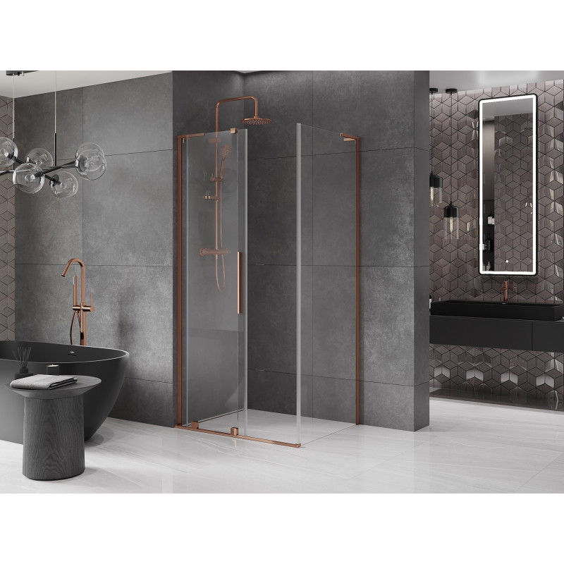 Mexen Velar L kabina prysznicowa rozsuwana 120 x 90 cm, transparent, różowe złoto - 871-120-090-03-60