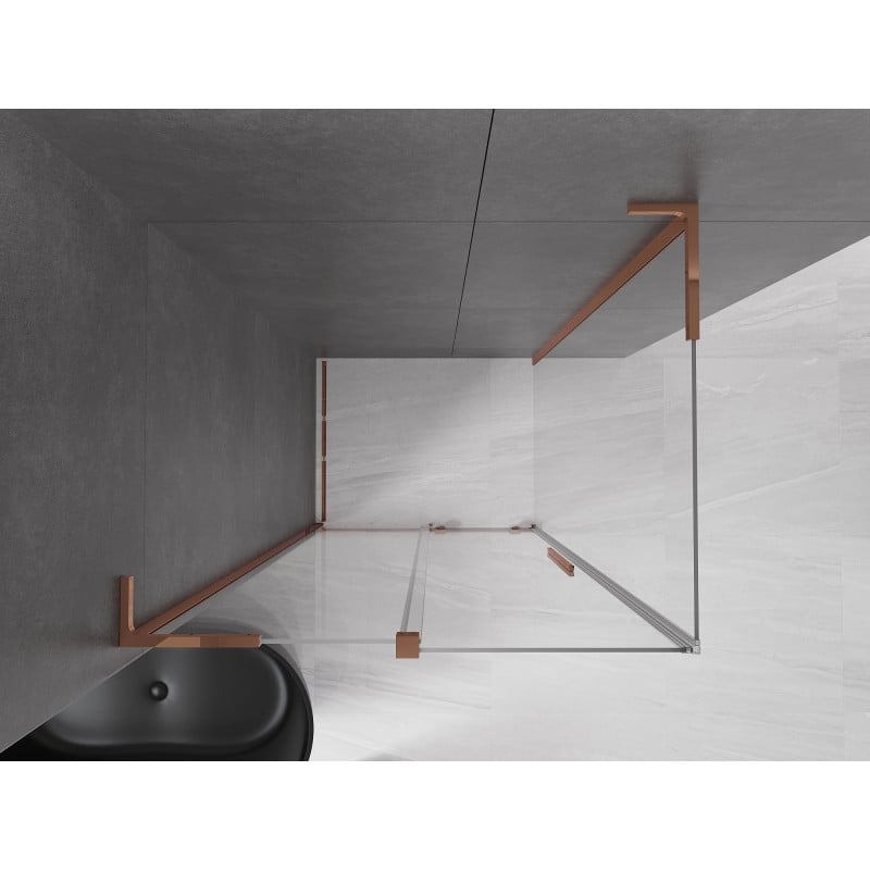 Mexen Velar L kabina prysznicowa rozsuwana 120 x 75 cm, transparent, różowe złoto - 871-120-075-03-60