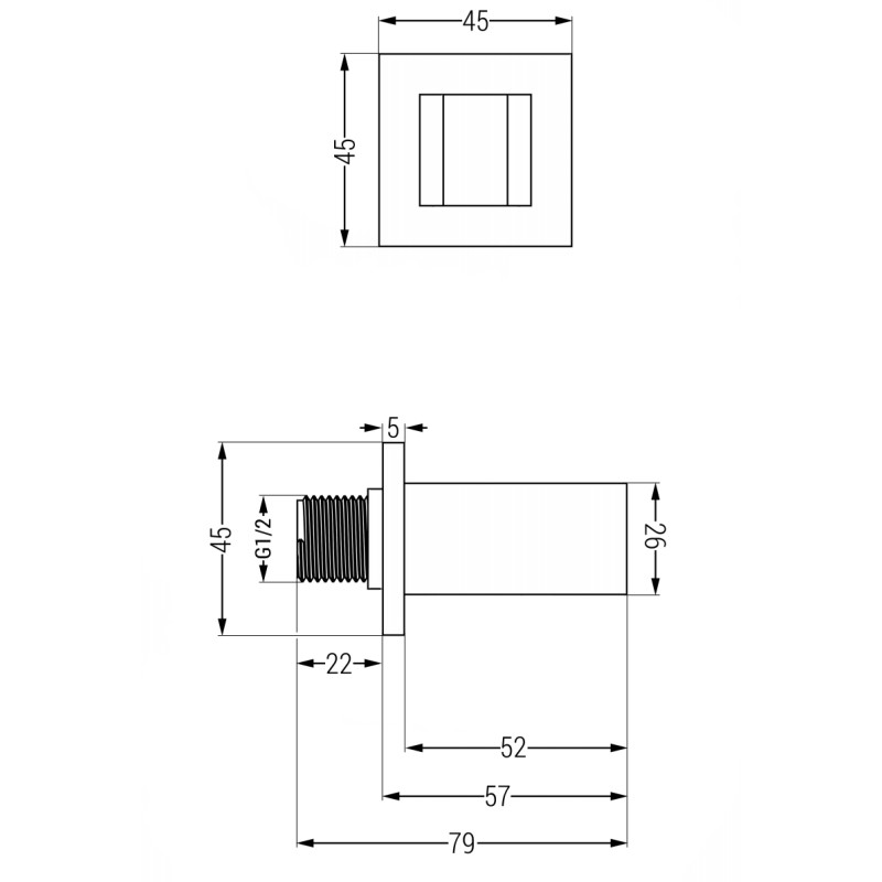 Mexen Cube uchwyt prysznicowy, gun gray szczotkowany - 79350-66
