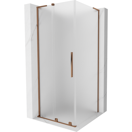 Mexen Velar L kabina prysznicowa rozsuwana 90 x 90 cm, szron, różowe złoto - 871-090-090-33-60