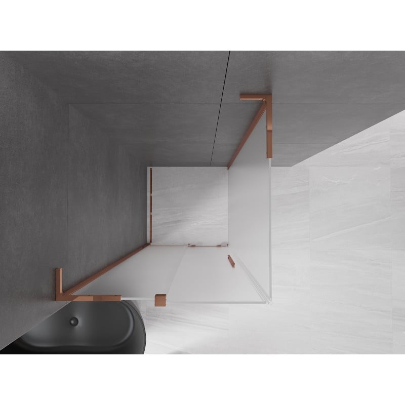 Mexen Velar L kabina prysznicowa rozsuwana 100 x 100 cm, szron, różowe złoto - 871-100-100-33-60
