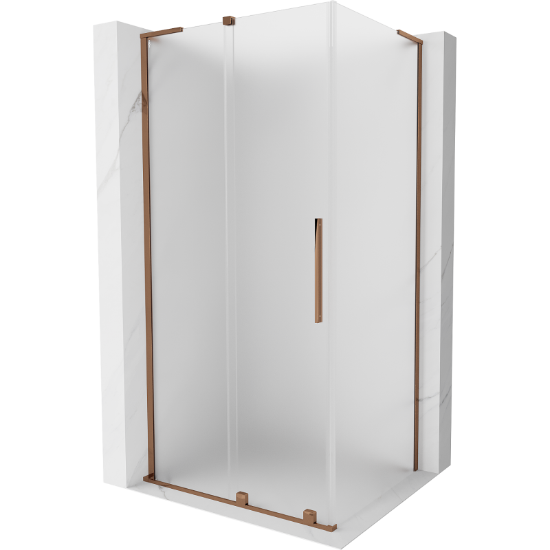 Mexen Velar L kabina prysznicowa rozsuwana 90 x 80 cm, szron, różowe złoto - 871-090-080-33-60