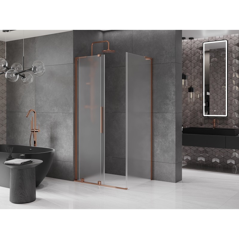 Mexen Velar L kabina prysznicowa rozsuwana 90 x 110 cm, szron, różowe złoto - 871-090-110-33-60