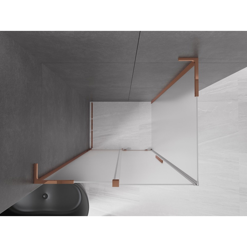 Mexen Velar L kabina prysznicowa rozsuwana 100 x 70 cm, szron, różowe złoto - 871-100-070-33-60