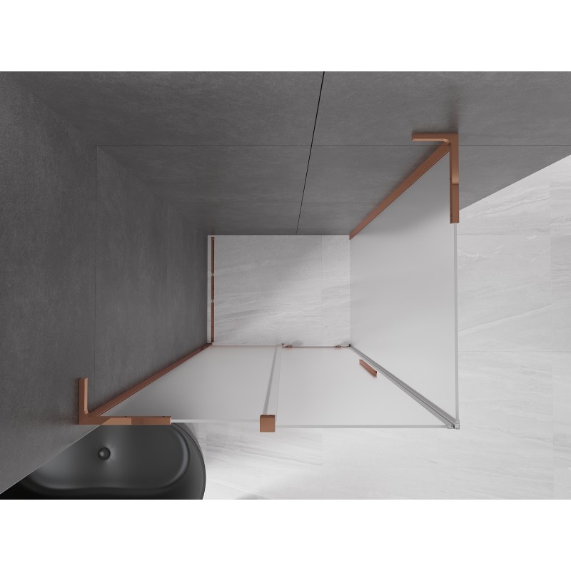 Mexen Velar L kabina prysznicowa rozsuwana 100 x 75 cm, szron, różowe złoto - 871-100-075-33-60