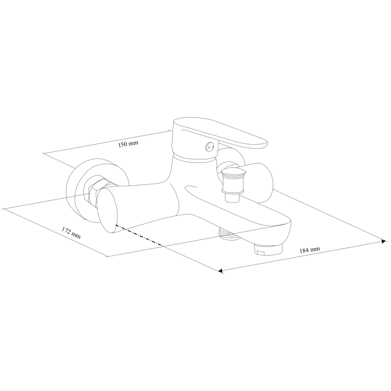 Mexen Kama R75 zestaw wannowy, chrom - 72513R75-00