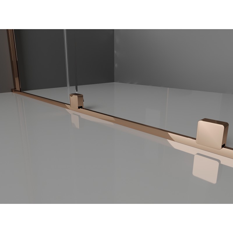 Mexen Velar L kabina prysznicowa rozsuwana 110 x 75 cm, grafit, różowe złoto - 871-110-075-43-60