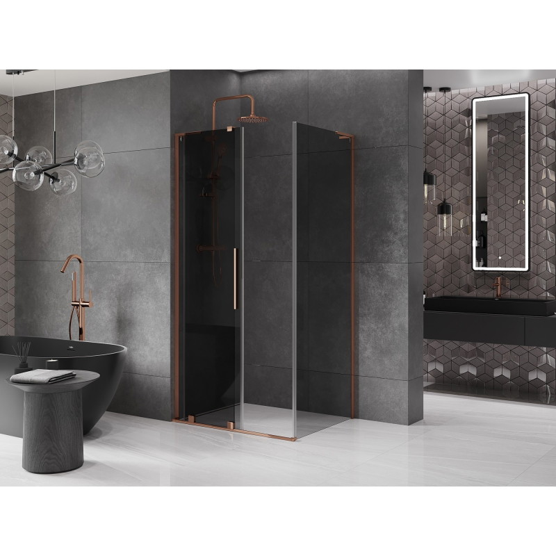 Mexen Velar L kabina prysznicowa rozsuwana 120 x 90 cm, grafit, różowe złoto - 871-120-090-43-60