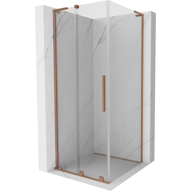 Mexen Velar L kabina prysznicowa rozsuwana 120 x 120 cm, transparent, miedź szczotkowana - 871-120-120-03-65
