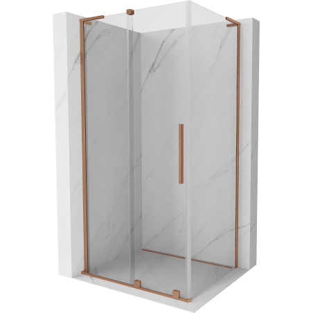 Mexen Velar L kabina prysznicowa rozsuwana 90 x 70 cm, transparent, miedź szczotkowana - 871-090-070-03-65