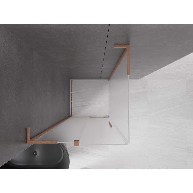 Mexen Velar L kabina prysznicowa rozsuwana 90 x 90 cm, szron, miedź szczotkowana - 871-090-090-33-65