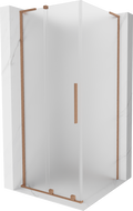 Mexen Velar L kabina prysznicowa rozsuwana 100 x 100 cm, szron, miedź szczotkowana - 871-100-100-33-65
