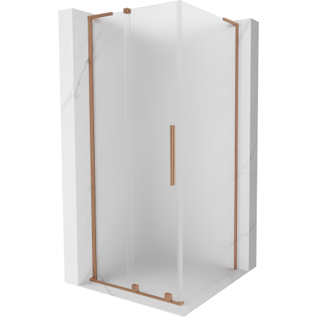 Mexen Velar L kabina prysznicowa rozsuwana 120 x 120 cm, szron, miedź szczotkowana - 871-120-120-33-65