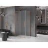 Mexen Velar L kabina prysznicowa rozsuwana 90 x 100 cm, szron, miedź szczotkowana - 871-090-100-33-65