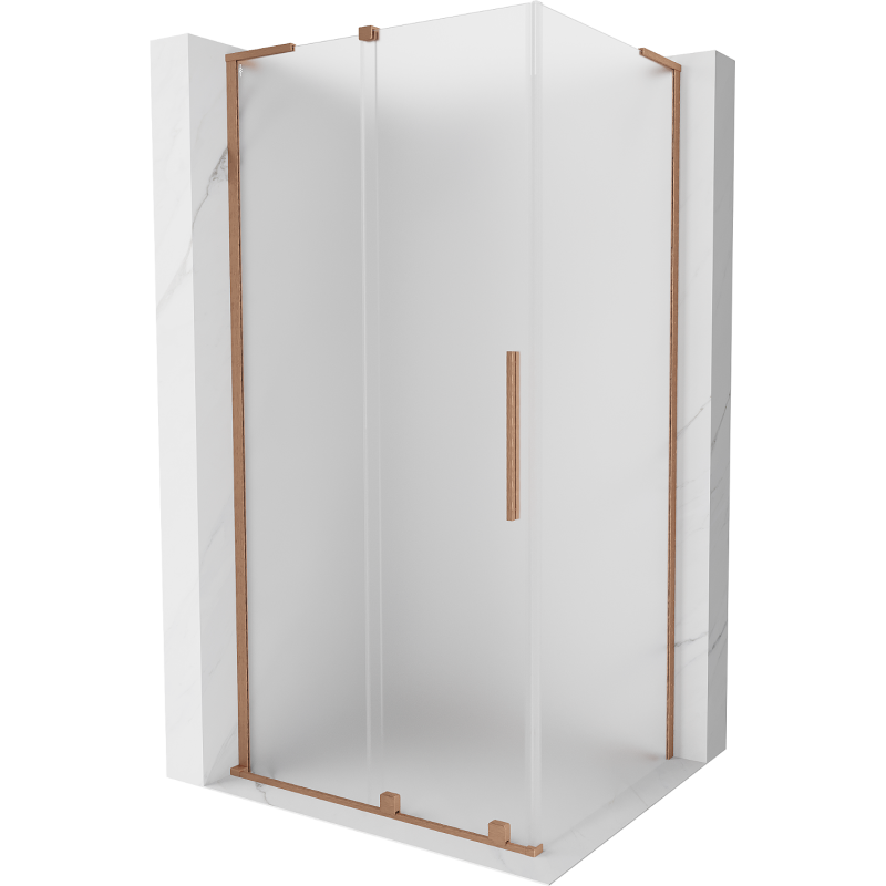 Mexen Velar L kabina prysznicowa rozsuwana 100 x 85 cm, szron, miedź szczotkowana - 871-100-085-33-65