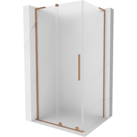 Mexen Velar L kabina prysznicowa rozsuwana 100 x 85 cm, szron, miedź szczotkowana - 871-100-085-33-65