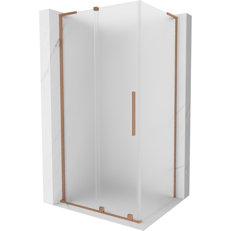 Mexen Velar L kabina prysznicowa rozsuwana 120 x 100 cm, szron, miedź szczotkowana - 871-120-100-33-65