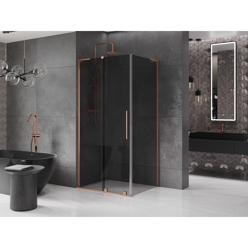 Mexen Velar L kabina prysznicowa rozsuwana 90 x 120 cm, grafit, miedź szczotkowana - 871-090-120-43-65
