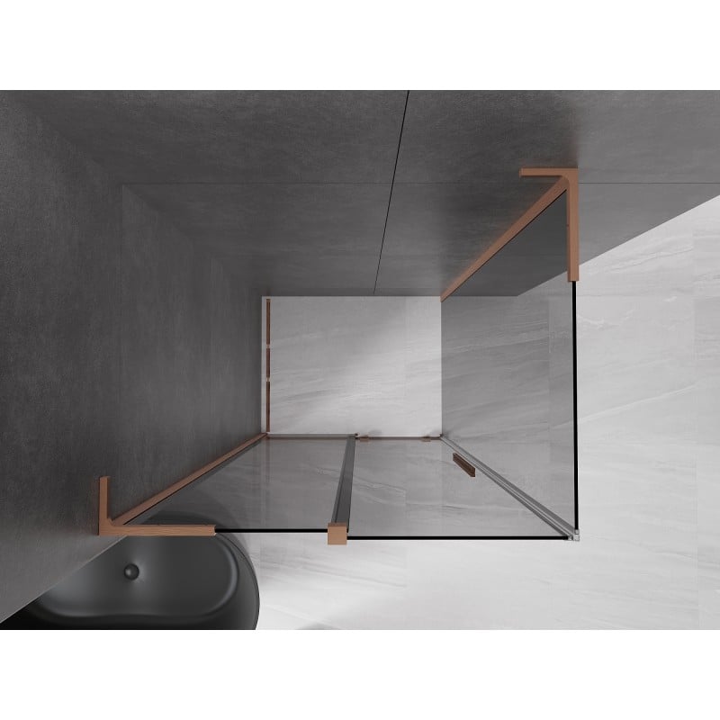 Mexen Velar L kabina prysznicowa rozsuwana 90 x 110 cm, grafit, miedź szczotkowana - 871-090-110-43-65