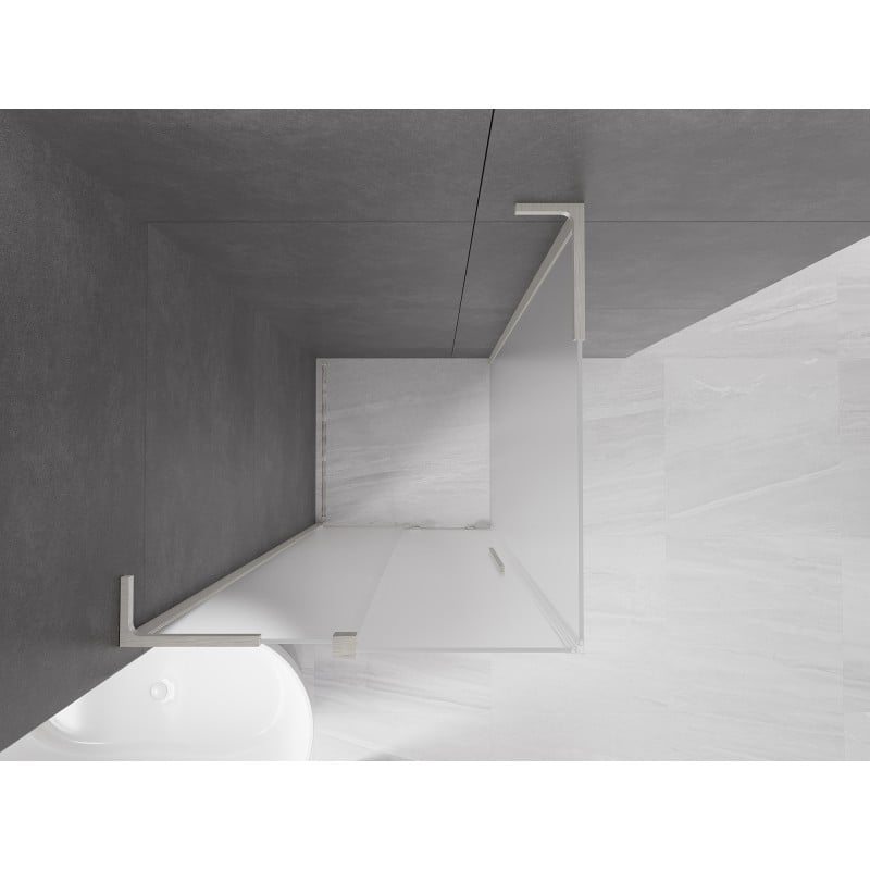 Mexen Velar L kabina prysznicowa rozsuwana 100 x 100 cm, szron, nikiel szczotkowany - 871-100-100-33-97