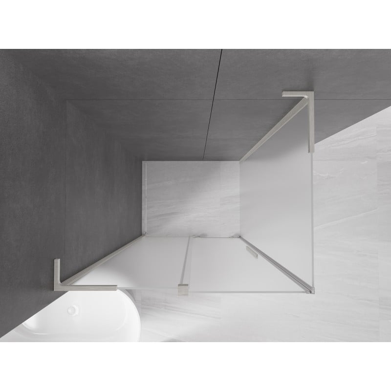 Mexen Velar L kabina prysznicowa rozsuwana 90 x 75 cm, szron, nikiel szczotkowany - 871-090-075-33-97
