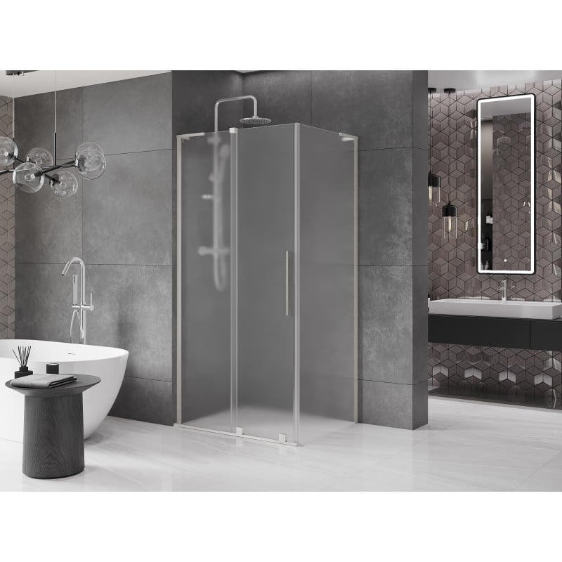 Mexen Velar L kabina prysznicowa rozsuwana 110 x 75 cm, szron, nikiel szczotkowany - 871-110-075-33-97