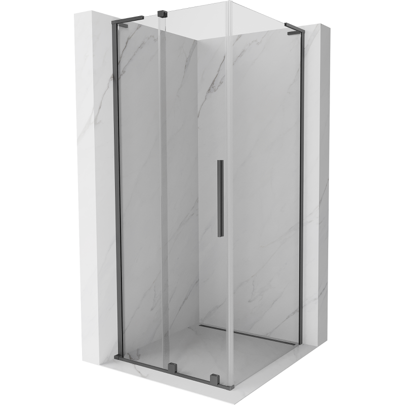 Mexen Velar L kabina prysznicowa rozsuwana 90 x 90 cm, transparent, gun metal - 871-090-090-03-95
