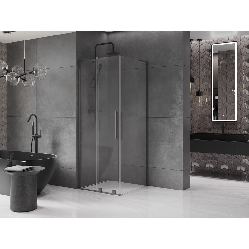 Mexen Velar L kabina prysznicowa rozsuwana 110 x 110 cm, transparent, gun metal - 871-110-110-03-95