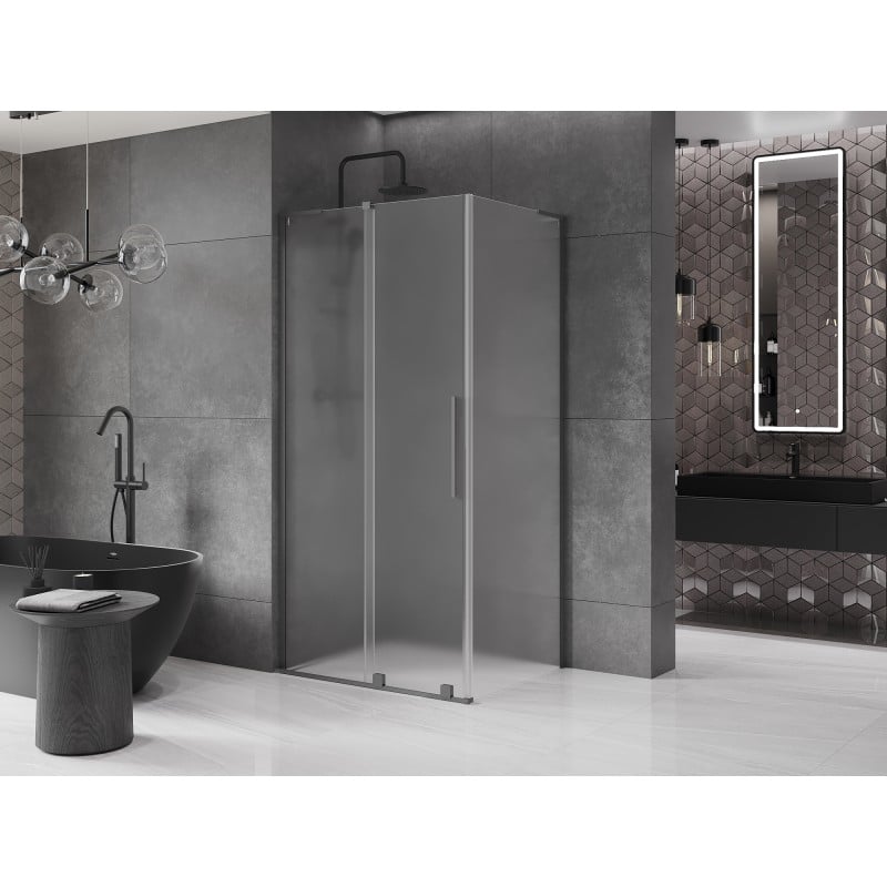 Mexen Velar L kabina prysznicowa rozsuwana 100 x 80 cm, szron, gun metal - 871-100-080-33-95