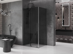 Mexen Velar L kabina prysznicowa rozsuwana 100 x 110 cm, grafit, gun metal - 871-100-110-43-95