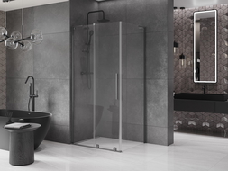 Mexen Velar L kabina prysznicowa rozsuwana 100 x 80 cm, transparent, gun gray szczotkowany - 871-100-080-03-66