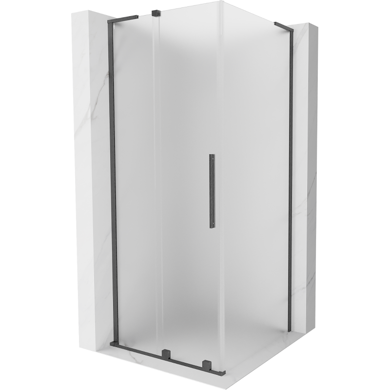 Mexen Velar L kabina prysznicowa rozsuwana 90 x 90 cm, szron, gun gray szczotkowany - 871-090-090-33-66