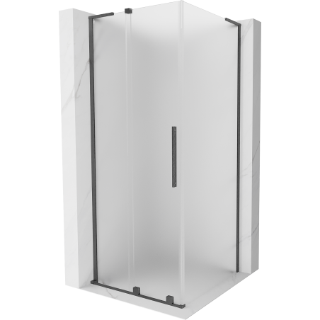 Mexen Velar L kabina prysznicowa rozsuwana 90 x 90 cm, szron, gun gray szczotkowany - 871-090-090-33-66