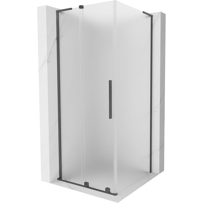 Mexen Velar L kabina prysznicowa rozsuwana 120 x 120 cm, szron, gun gray szczotkowany - 871-120-120-33-66