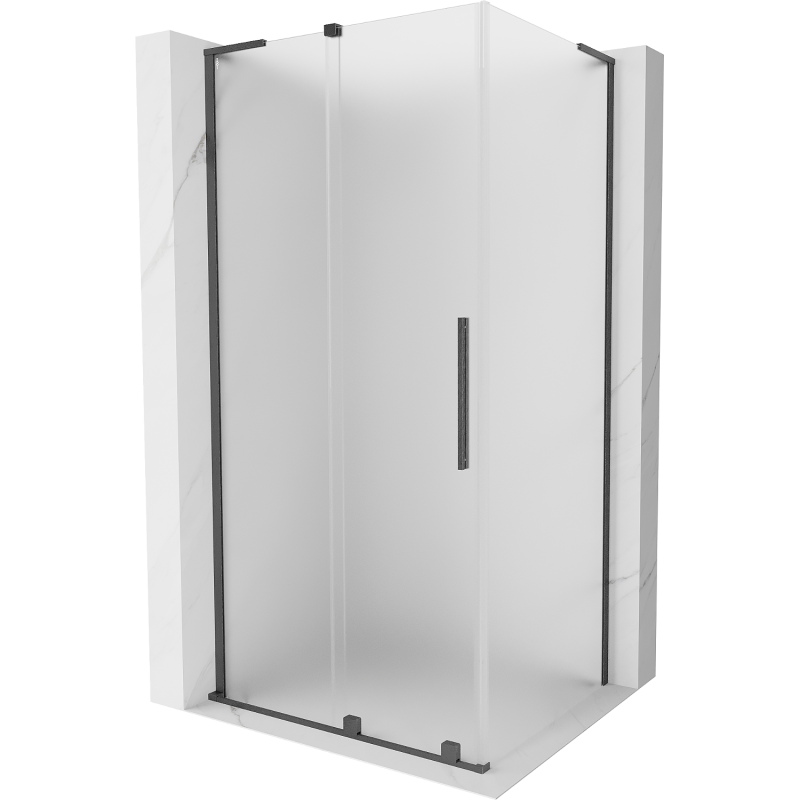 Mexen Velar L kabina prysznicowa rozsuwana 100 x 85 cm, szron, gun gray szczotkowany - 871-100-085-33-66
