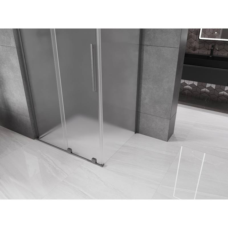 Mexen Velar L kabina prysznicowa rozsuwana 120 x 70 cm, szron, gun gray szczotkowany - 871-120-070-33-66