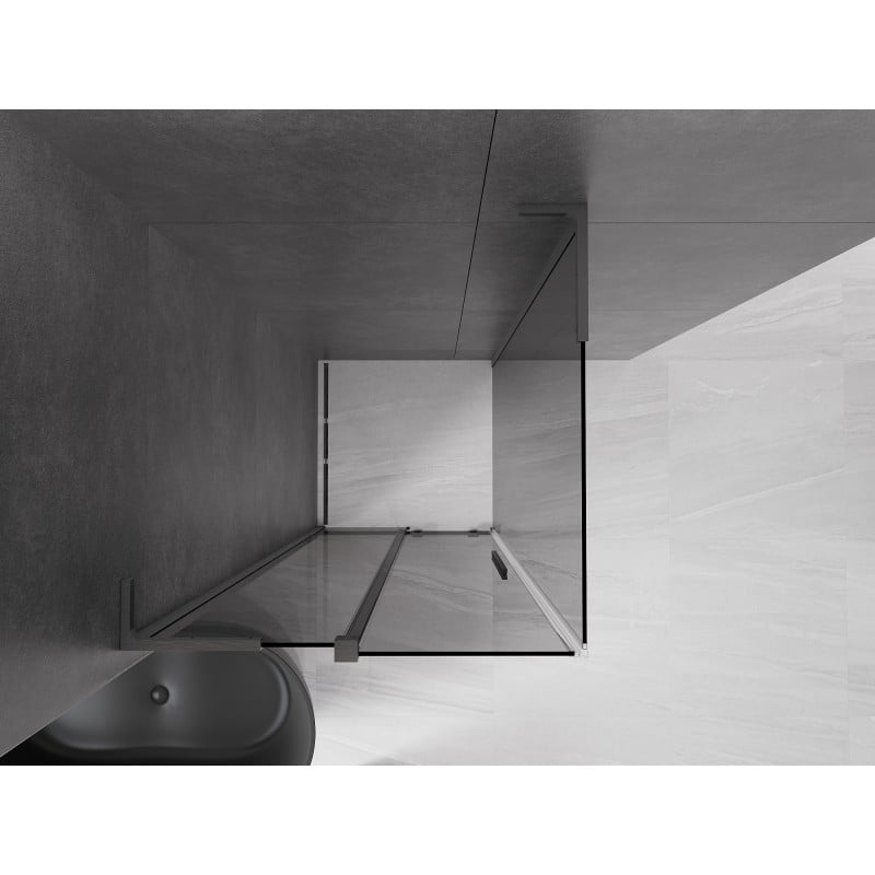 Mexen Velar L kabina prysznicowa rozsuwana 90 x 90 cm, grafit, gun gray szczotkowany - 871-090-090-43-66