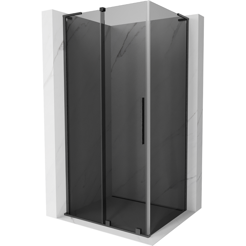 Mexen Velar L kabina prysznicowa rozsuwana 90 x 75 cm, grafit, gun gray szczotkowany - 871-090-075-43-66