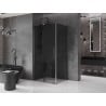 Mexen Velar L kabina prysznicowa rozsuwana 90 x 75 cm, grafit, gun gray szczotkowany - 871-090-075-43-66