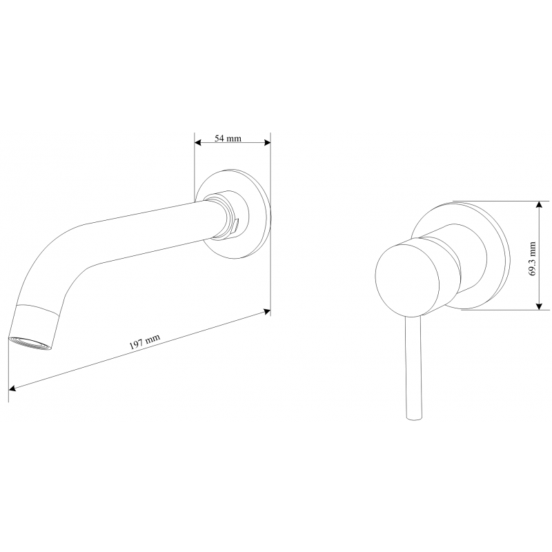Mexen Alma bateria umywalkowa podtynkowa, biała - 75015-20