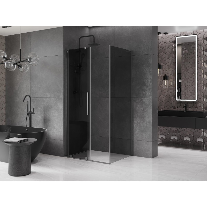 Mexen Velar L kabina prysznicowa rozsuwana 100 x 70 cm, grafit, gun gray szczotkowany - 871-100-070-43-66