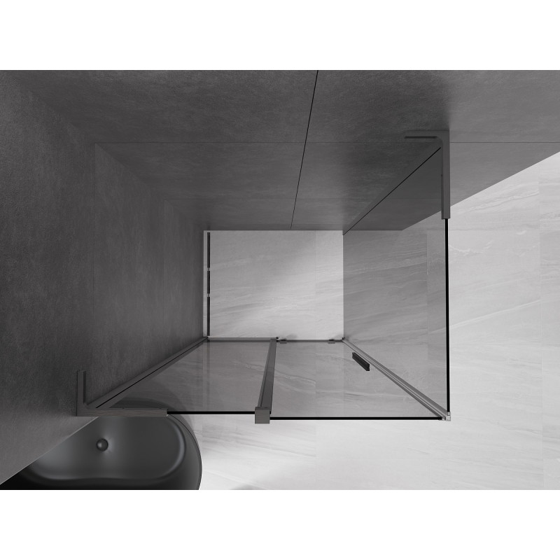 Mexen Velar L kabina prysznicowa rozsuwana 100 x 70 cm, grafit, gun gray szczotkowany - 871-100-070-43-66