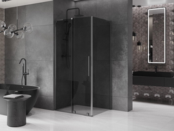 Mexen Velar L kabina prysznicowa rozsuwana 120 x 100 cm, grafit, gun gray szczotkowany - 871-120-100-43-66