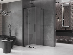 Mexen Velar L kabina prysznicowa rozsuwana 90 x 90 cm, transparent, czarna - 871-090-090-03-70