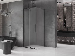 Mexen Velar L kabina prysznicowa rozsuwana 90 x 90 cm, szron, czarna - 871-090-090-33-70