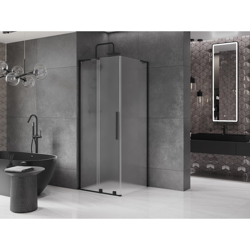 Mexen Velar L kabina prysznicowa rozsuwana 110 x 110 cm, szron, czarna - 871-110-110-33-70
